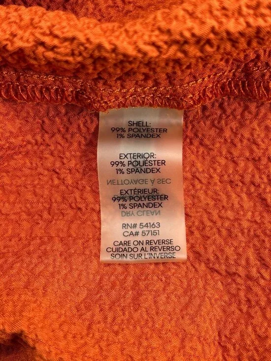 Calvin Klein Orange Sleeveless Tiered Dress With Drawstring Waist Size 8 - Picture 5 of 11